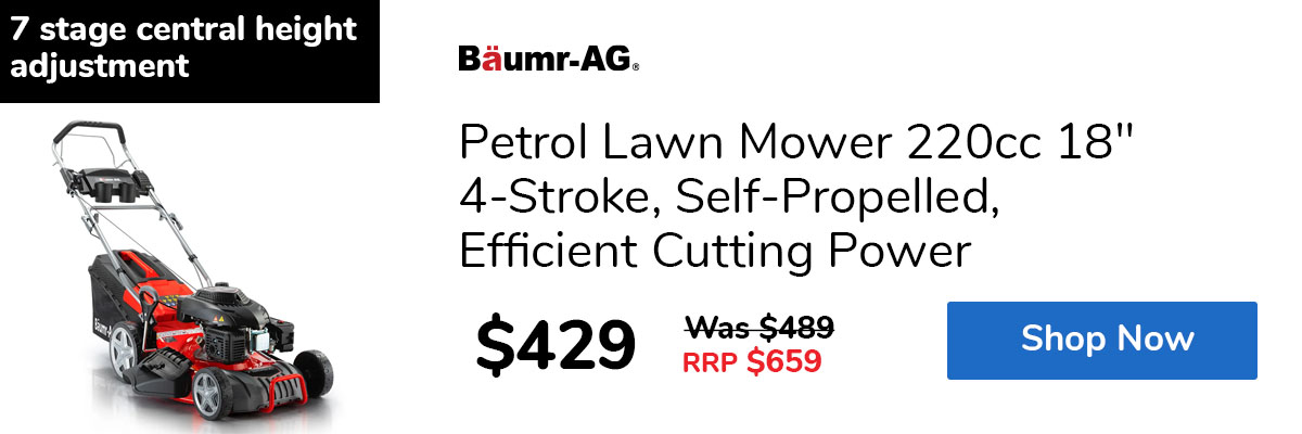 Petrol Lawn Mower 220cc 18" 4-Stroke, Self-Propelled, Efficient Cutting Power