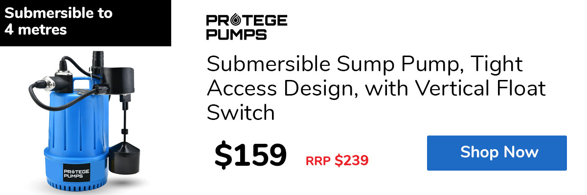 Submersible Sump Pump, Tight Access Design, with Vertical Float Switch