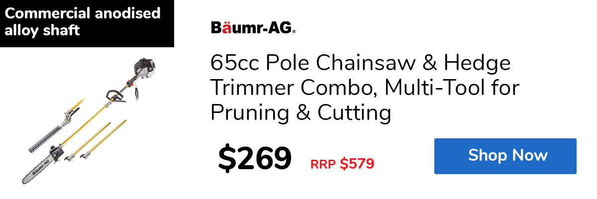 65cc Pole Chainsaw & Hedge Trimmer Combo, Multi-Tool for Pruning & Cutting