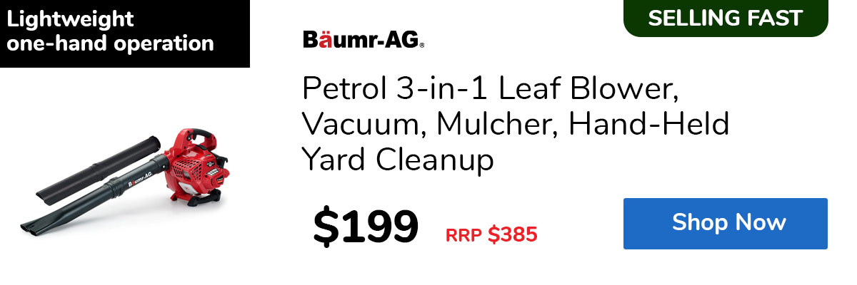 Petrol 3-in-1 Leaf Blower, Vacuum, Mulcher, Hand-Held Yard Cleanup