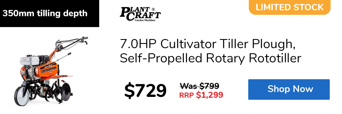 7.0HP Cultivator Tiller Plough, Self-Propelled Rotary Rototiller