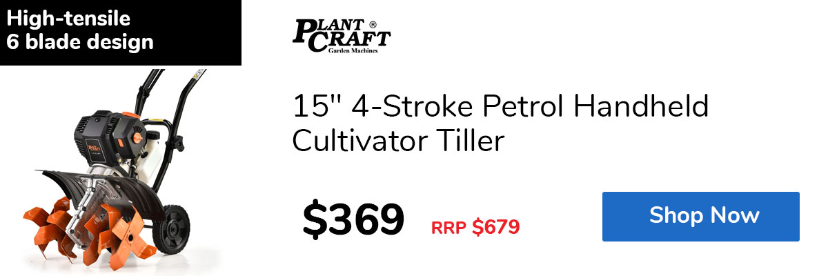 15" 4-Stroke Petrol Handheld Cultivator Tiller