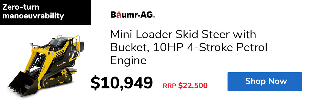 Mini Loader Skid Steer with Bucket, 10HP 4-Stroke Petrol Engine