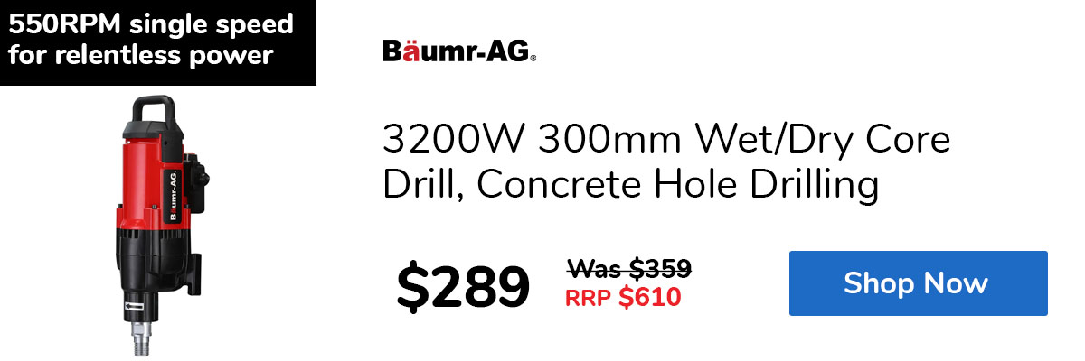 3200W 300mm Wet/Dry Core Drill, Concrete Hole Drilling