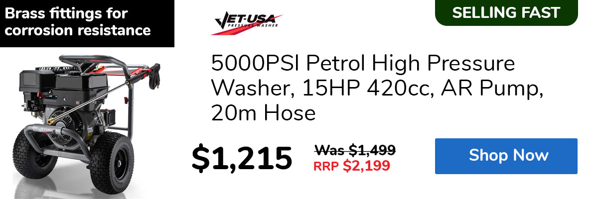 5000PSI Petrol High Pressure Washer, 15HP 420cc, AR Pump, 20m Hose