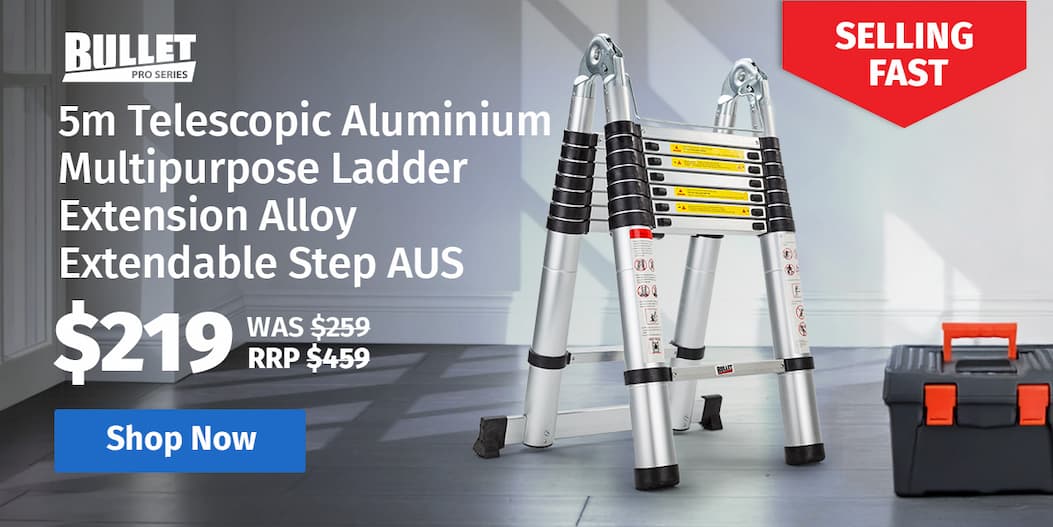 BULLET 5m Telescopic Aluminium Multipurpose Ladder Extension Alloy Extendable Step AUS