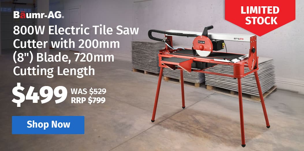 BAUMR-AG 800W Electric Tile Saw Cutter with 200mm (8") Blade, 720mm Cutting Length, Extendable Table