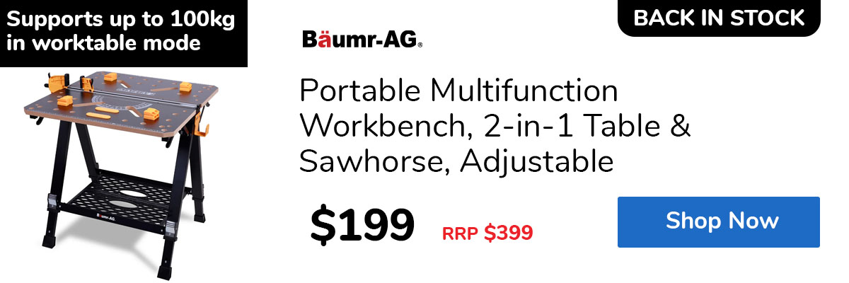 Portable Multifunction Workbench, 2-in-1 Table & Sawhorse, Adjustable