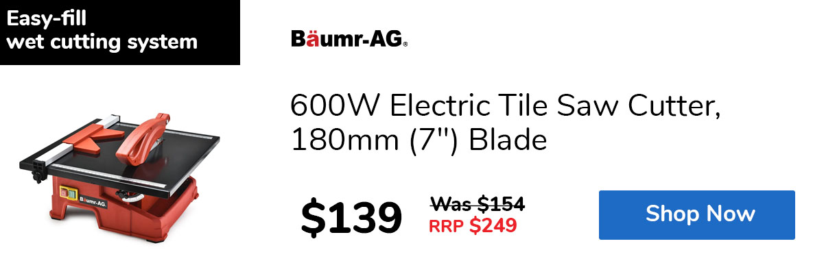 600W Electric Tile Saw Cutter, 180mm (7") Blade