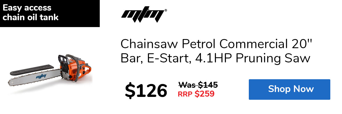 Chainsaw Petrol Commercial 20" Bar, E-Start, 4.1HP Pruning Saw
