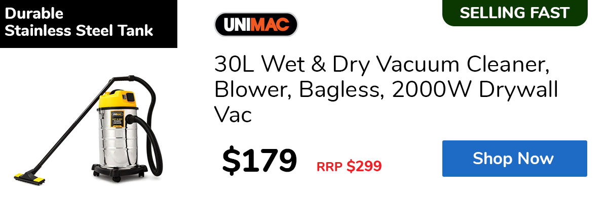 30L Wet & Dry Vacuum Cleaner, Blower, Bagless, 2000W Drywall Vac