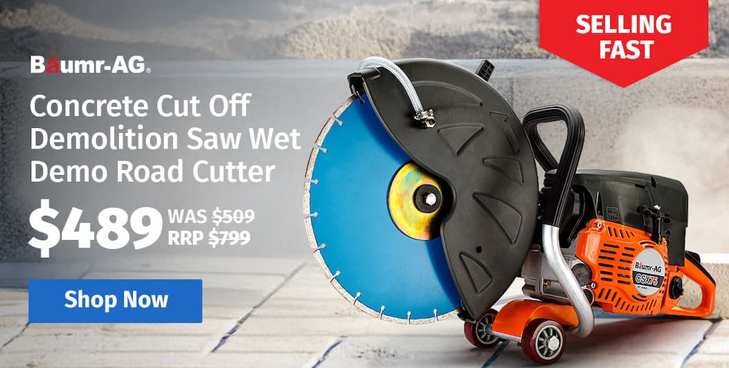 Baumr-AG Concrete Cut Off Demolition Saw Wet Demo Road Cutter Brick