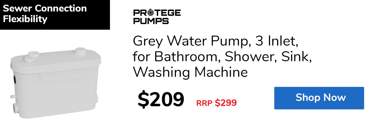 Grey Water Pump, 3 Inlet, for Bathroom, Shower, Sink, Washing Machine