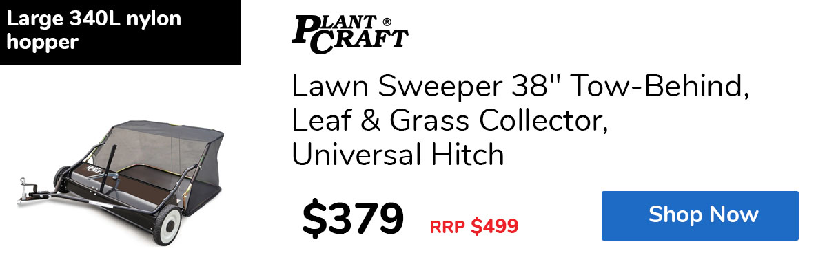 Lawn Sweeper 38" Tow-Behind, Leaf & Grass Collector, Universal Hitch