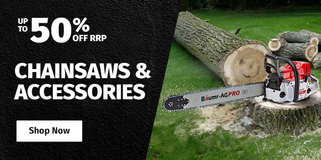 CHAINSAWS & ACCESSORIES UP TO 50% OFF RRP