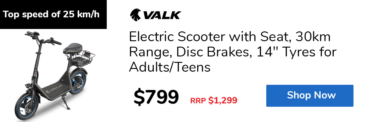 Electric Scooter with Seat, 30km Range, Disc Brakes, 14" Tyres for Adults/Teens