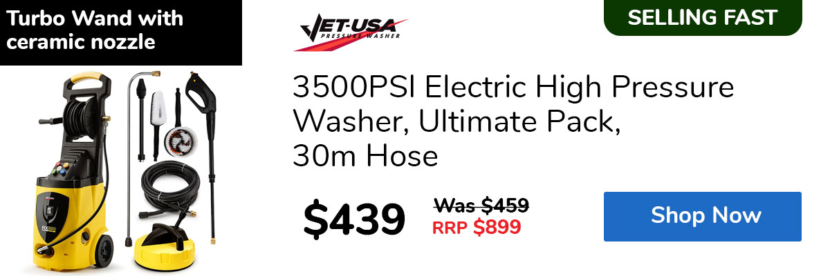 3500PSI Electric High Pressure Washer, Ultimate Pack, 30m Hose