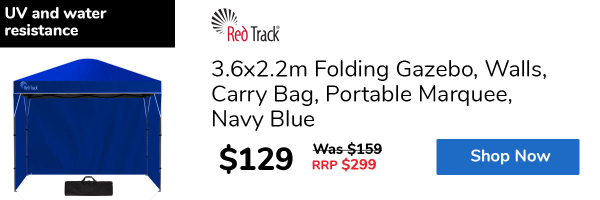 3.6x2.2m Folding Gazebo, Walls, Carry Bag, Portable Marquee, Navy Blue
