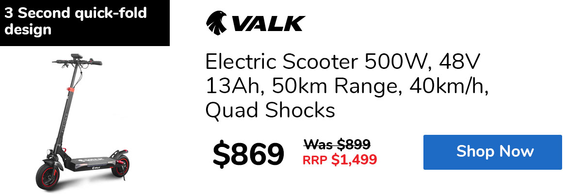 Electric Scooter 500W, 48V 13Ah, 50km Range, 40km/h, Quad Shocks