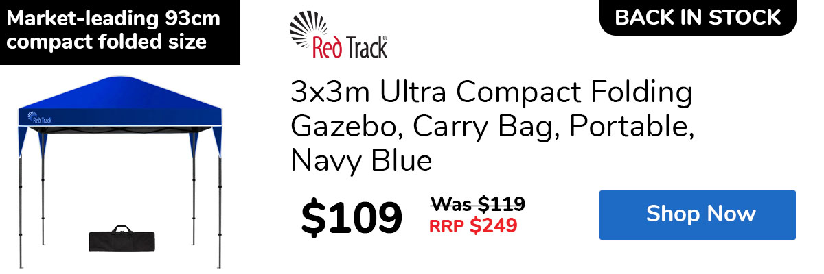 3x3m Ultra Compact Folding Gazebo, Carry Bag, Portable, Navy Blue