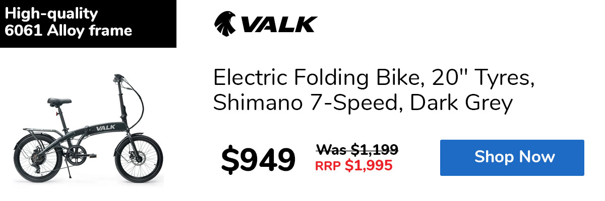 Electric Folding Bike, 20" Tyres, Shimano 7-Speed, Dark Grey