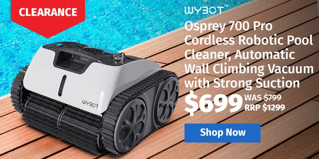 WYBOT Osprey 700 Pro Cordless Robotic Pool Cleaner, Automatic Wall Climbing Vacuum with Strong Suction, Intelligent Path Planning, 90 Min Runtime, Quick Charge, Ideal for Above/In-ground Pools