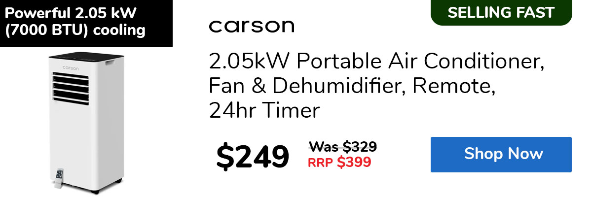 2.05kW Portable Air Conditioner, Fan & Dehumidifier, Remote, 24hr Timer