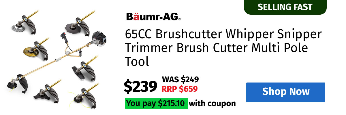 BAUMR-AG 65CC Brushcutter Whipper Snipper Trimmer Brush Cutter Multi Pole Tool