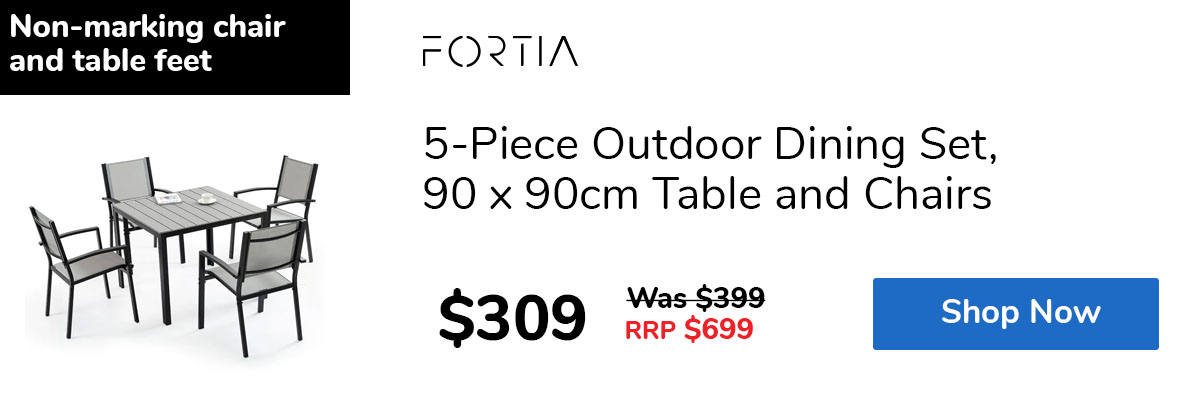 5-Piece Outdoor Dining Set, 90 x 90cm Table and Chairs
