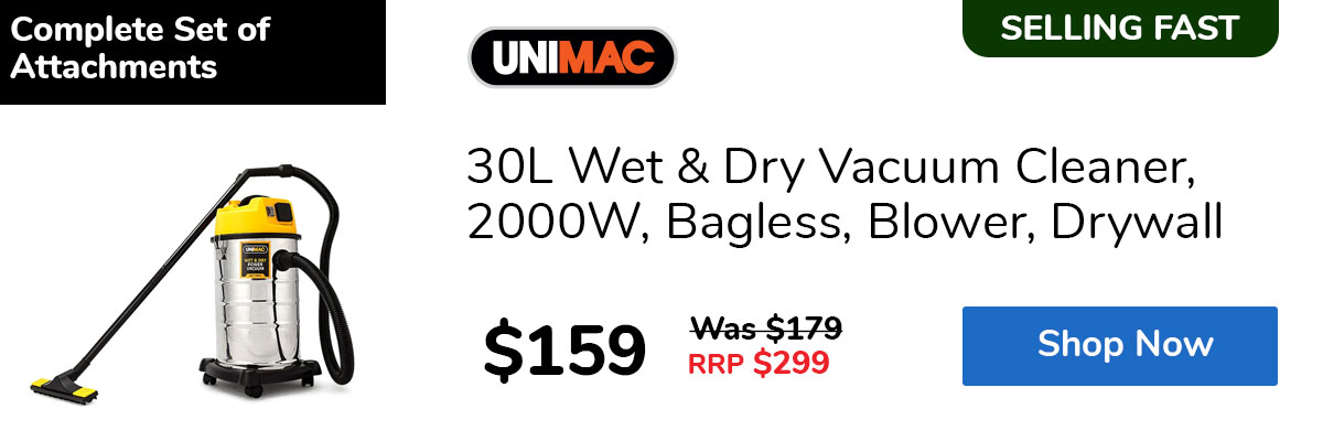 30L Wet & Dry Vacuum Cleaner, 2000W, Bagless, Blower, Drywall