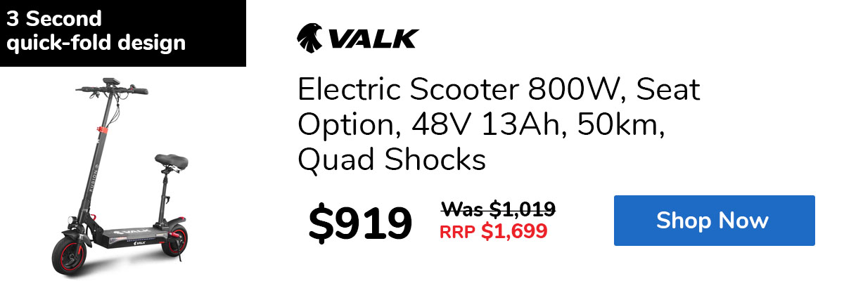 Electric Scooter 800W, Seat Option, 48V 13Ah, 50km, Quad Shocks