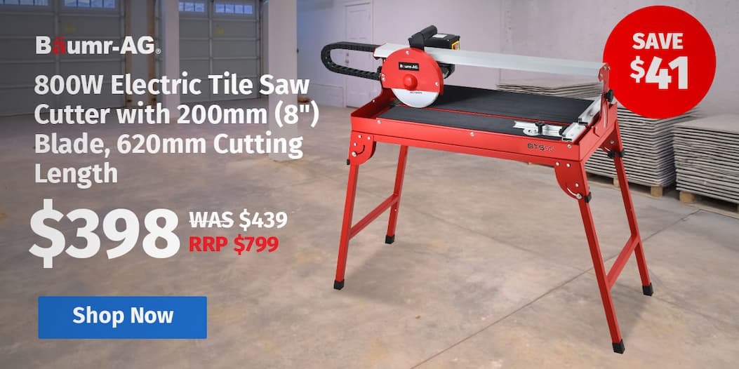 BAUMR-AG 800W Electric Tile Saw Cutter with 200mm (8") Blade, 620mm Cutting Length