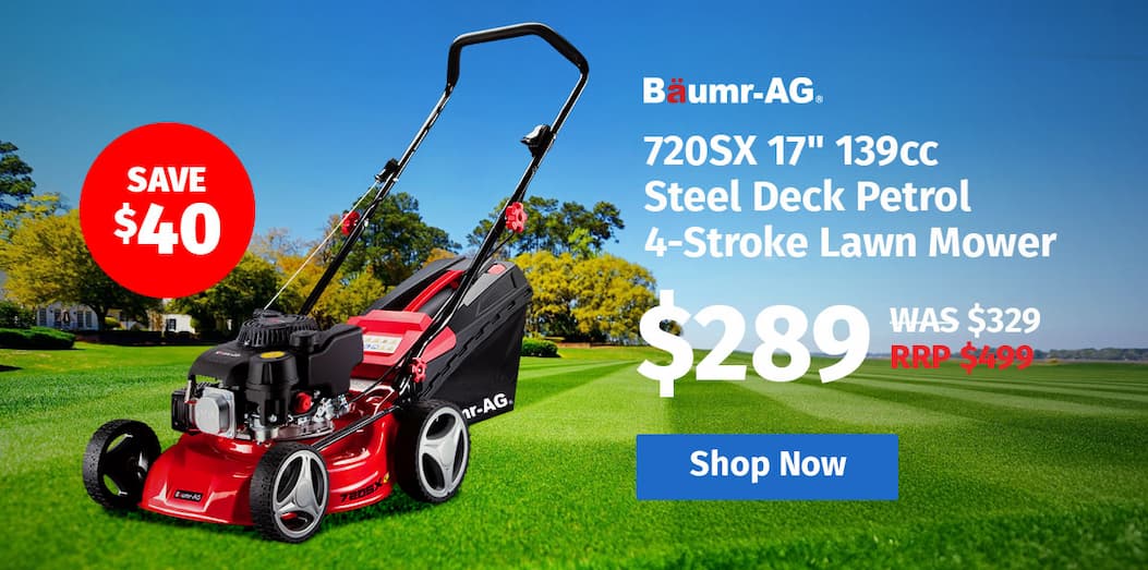 BAUMR-AG 720SX 17" 139cc Steel Deck Petrol 4-Stroke Lawn Mower