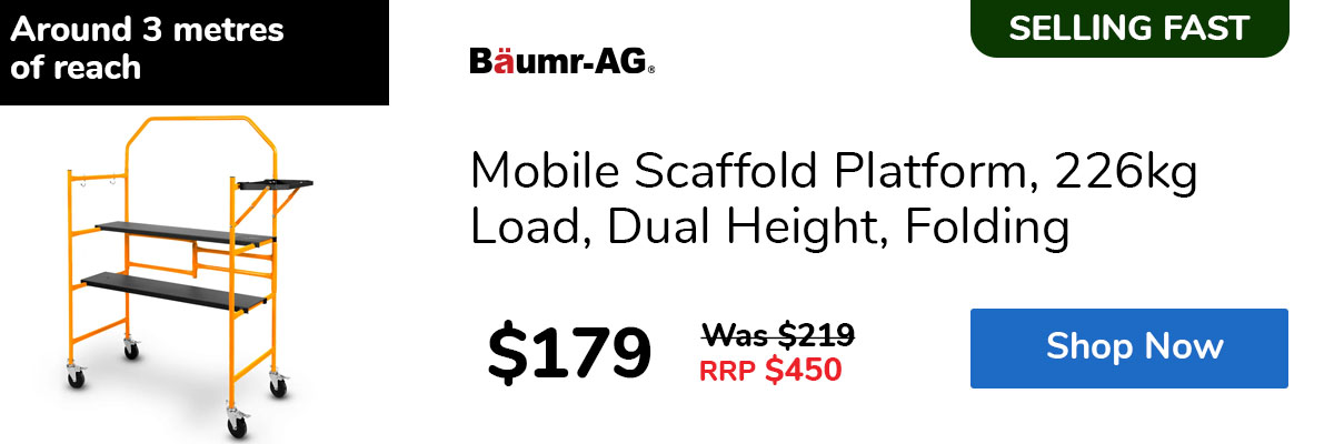 Mobile Scaffold Platform, 226kg Load, Dual Height, Folding