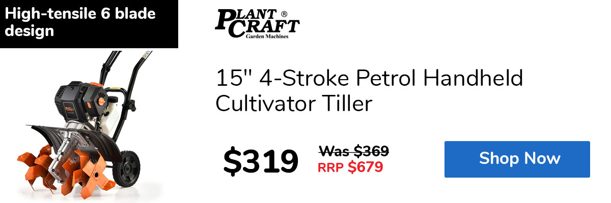 15" 4-Stroke Petrol Handheld Cultivator Tiller