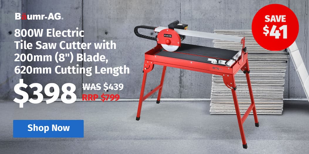 BAUMR-AG 800W Electric Tile Saw Cutter with 200mm (8") Blade, 620mm Cutting Length
