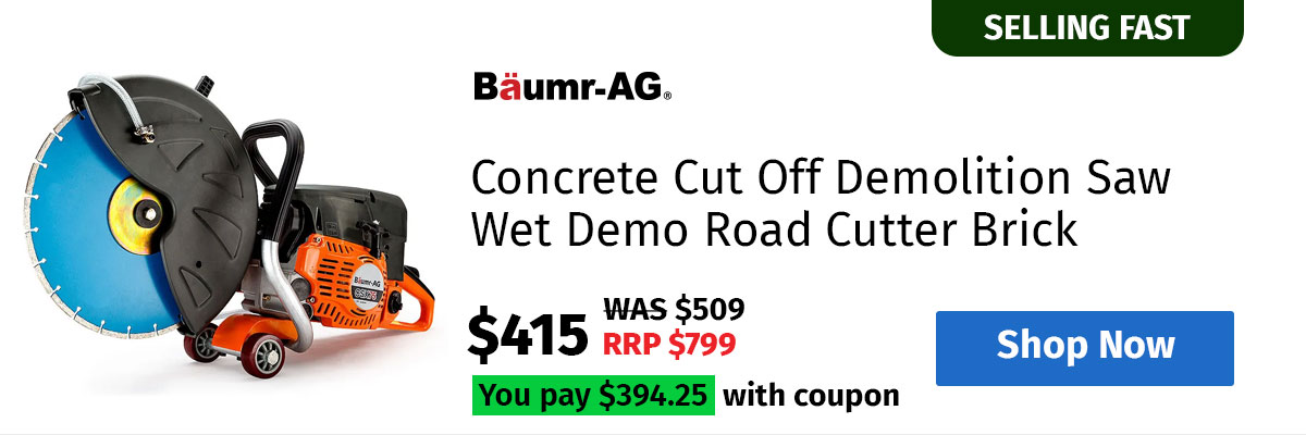 Baumr-AG Concrete Cut Off Demolition Saw Wet Demo Road Cutter Brick