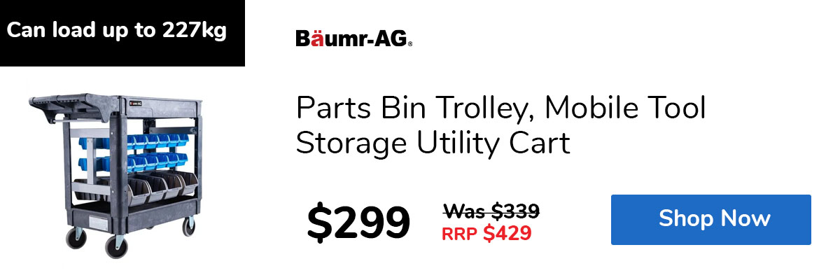 Parts Bin Trolley, Mobile Tool Storage Utility Cart