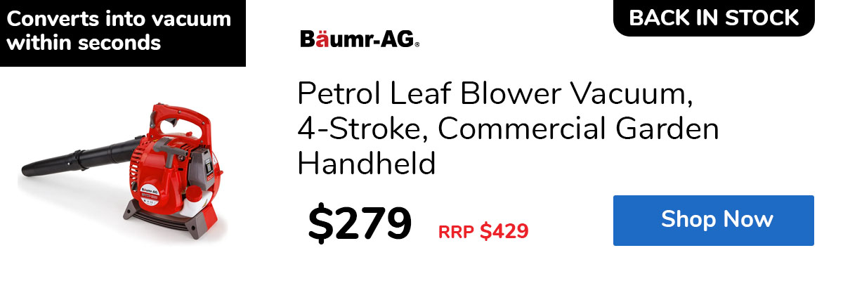 Petrol Leaf Blower Vacuum, 4-Stroke, Commercial Garden Handheld
