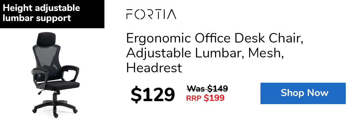 Ergonomic Office Desk Chair, Adjustable Lumbar, Mesh, Headrest