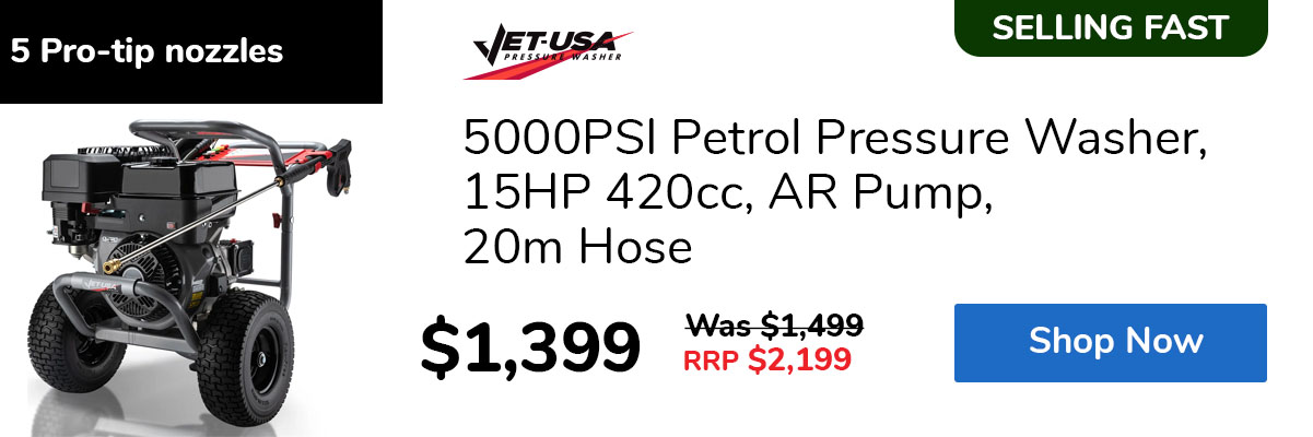 5000PSI Petrol Pressure Washer, 15HP 420cc, AR Pump, 20m Hose