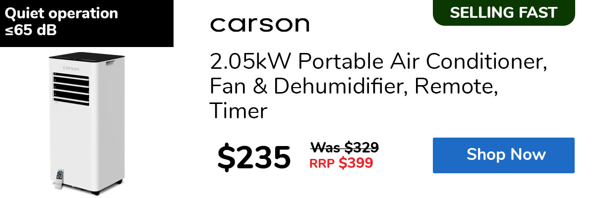 2.05kW Portable Air Conditioner, Fan & Dehumidifier, Remote, Timer