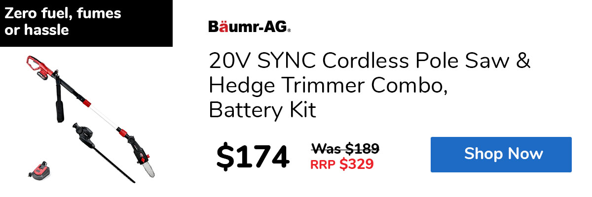 20V SYNC Cordless Pole Saw & Hedge Trimmer Combo, Battery Kit