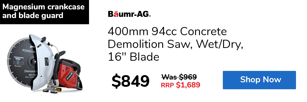 400mm 94cc Concrete Demolition Saw, Wet/Dry, 16" Blade