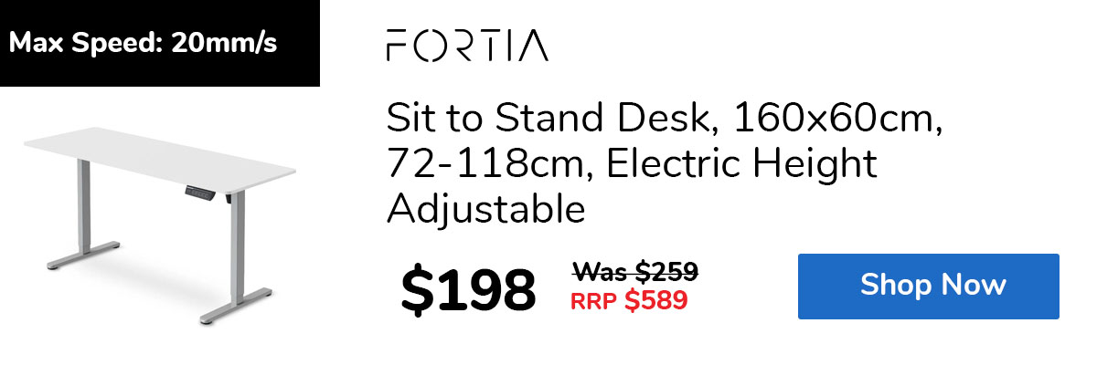 Sit to Stand Desk, 160x60cm, 72-118cm, Electric Height Adjustable