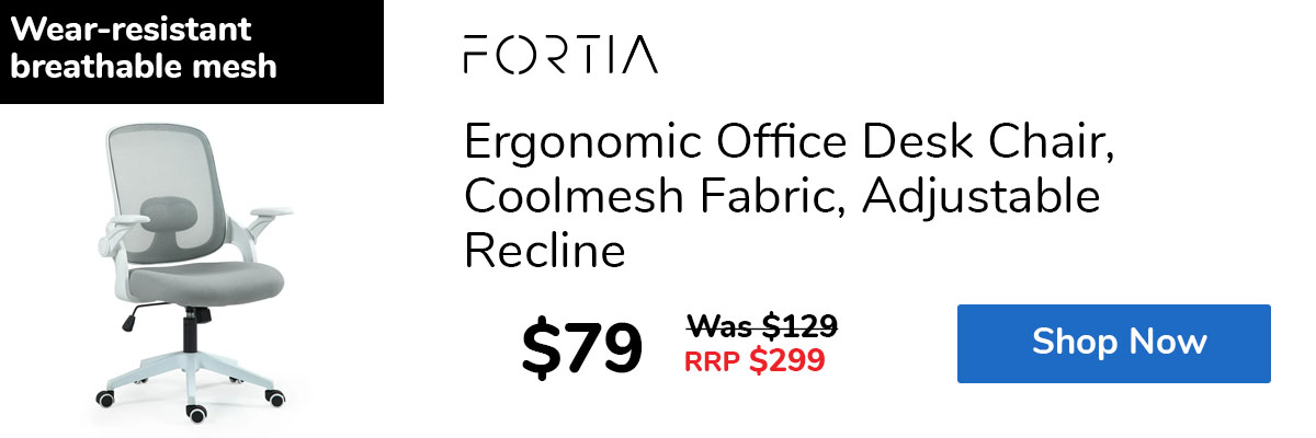 Ergonomic Office Desk Chair, Coolmesh Fabric, Adjustable Recline