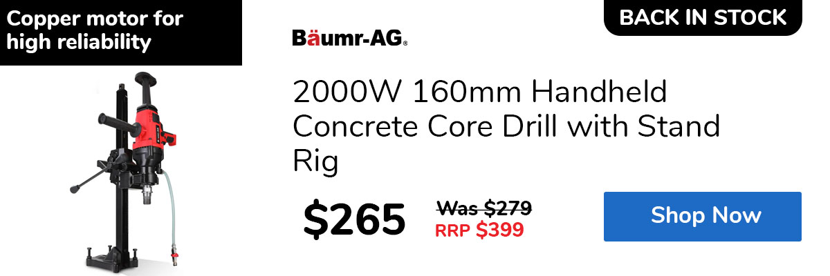 2000W 160mm Handheld Concrete Core Drill with Stand Rig
