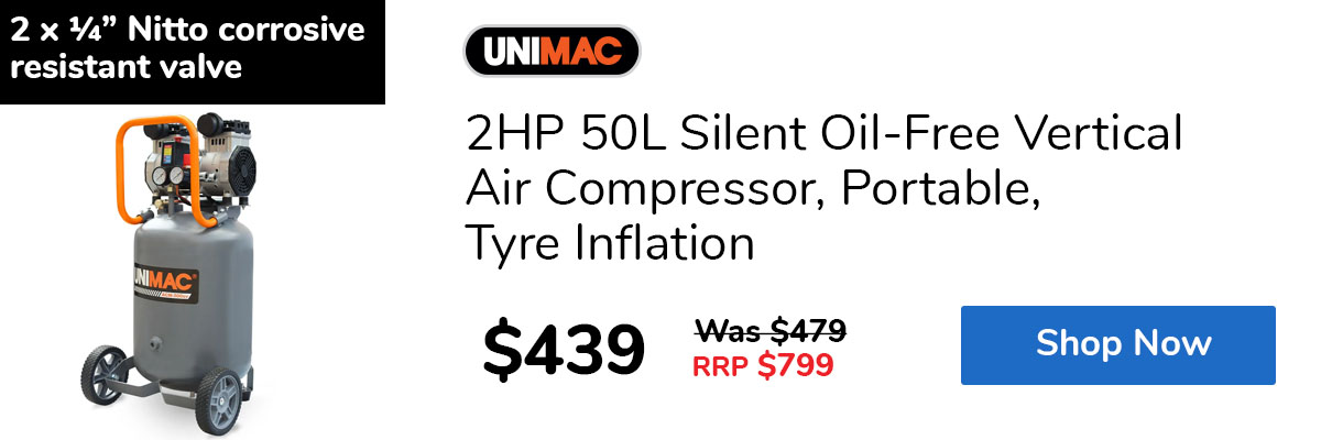 2HP 50L Silent Oil-Free Vertical Air Compressor, Portable, Tyre Inflation