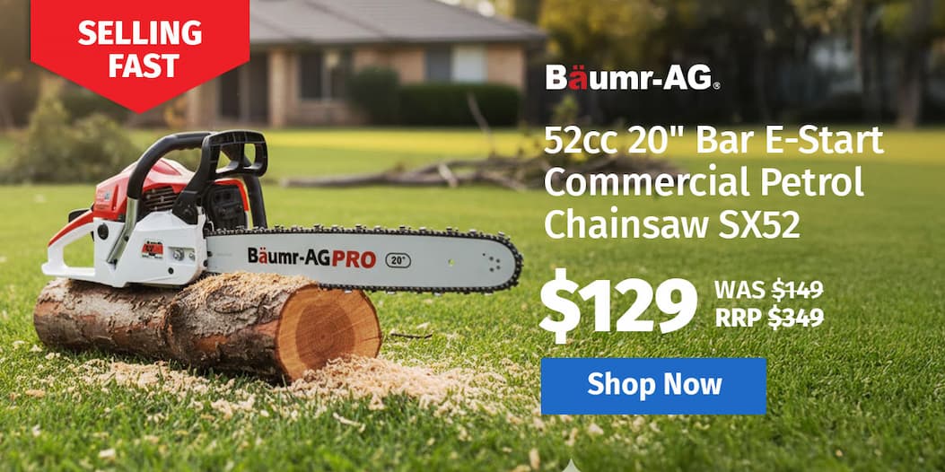 BAUMR-AG 52cc 20" Bar E-Start Commercial Petrol Chainsaw SX52