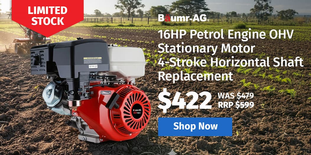BAUMR-AG 16HP Petrol Engine OHV Stationary Motor 4-Stroke Horizontal Shaft Replacement